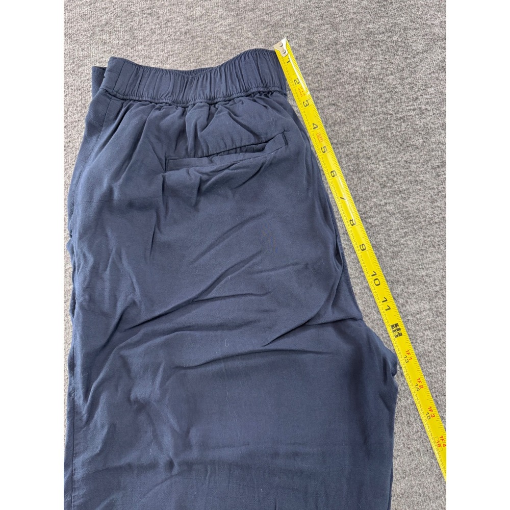 LOFT Womens Navy Blue Eyelet Hem Wide Leg Crop Pants Size M Viscose Pull On - Picture 5 of 9